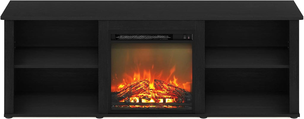 70 Inch TV Stand with Fireplace, Americano