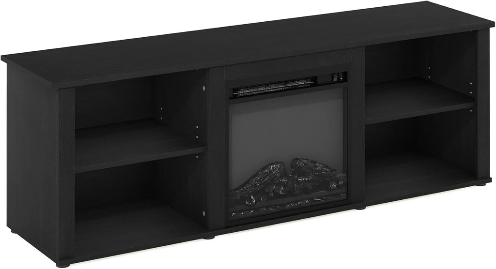 70 Inch TV Stand with Fireplace, Americano