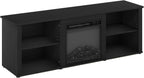 70 Inch TV Stand with Fireplace, Americano