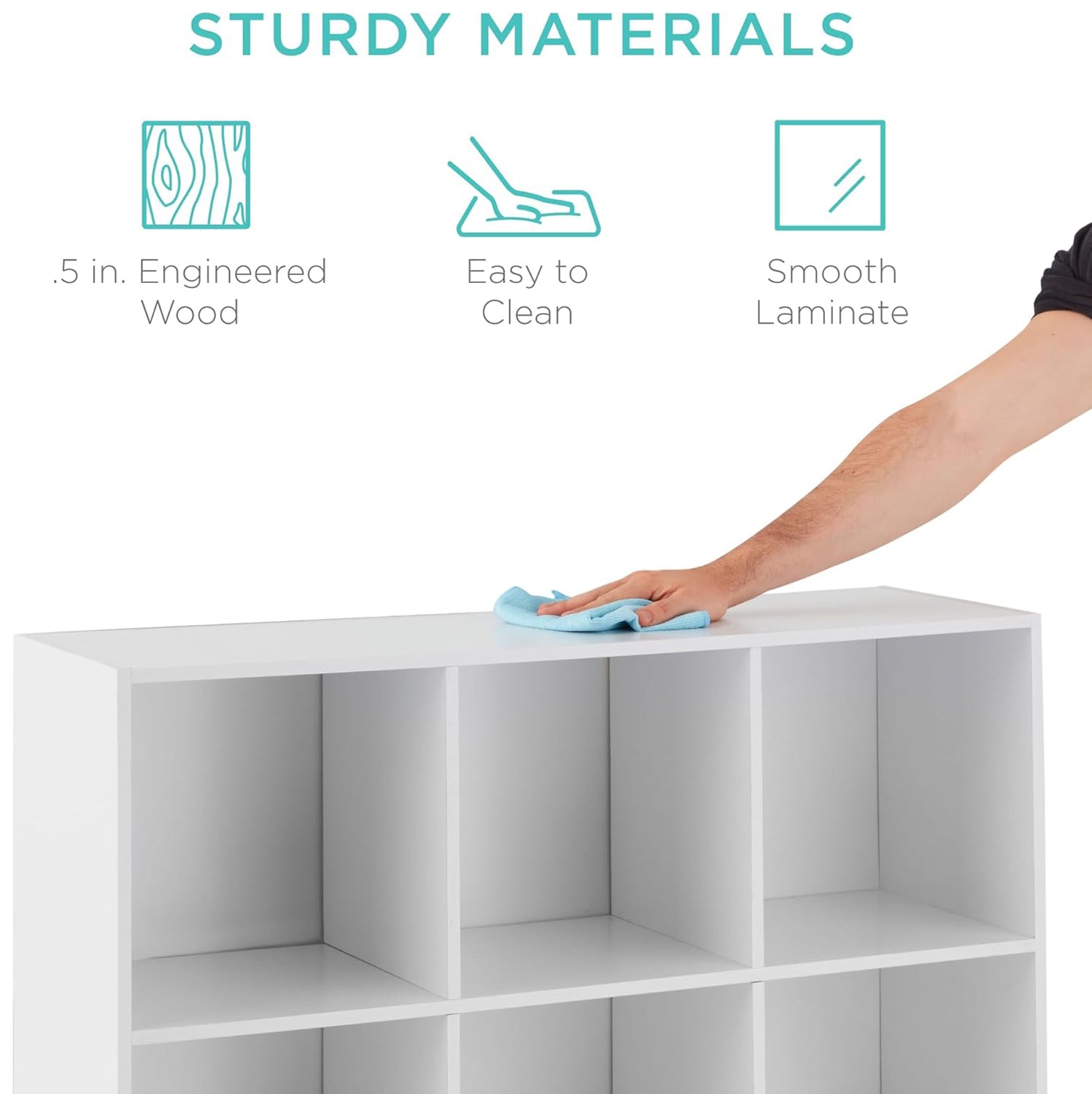 9-Cube Storage Organizer, 11in Shelf Opening, Bookcase, Display Shelf, Customizable w/ 3 Removable Back Panels