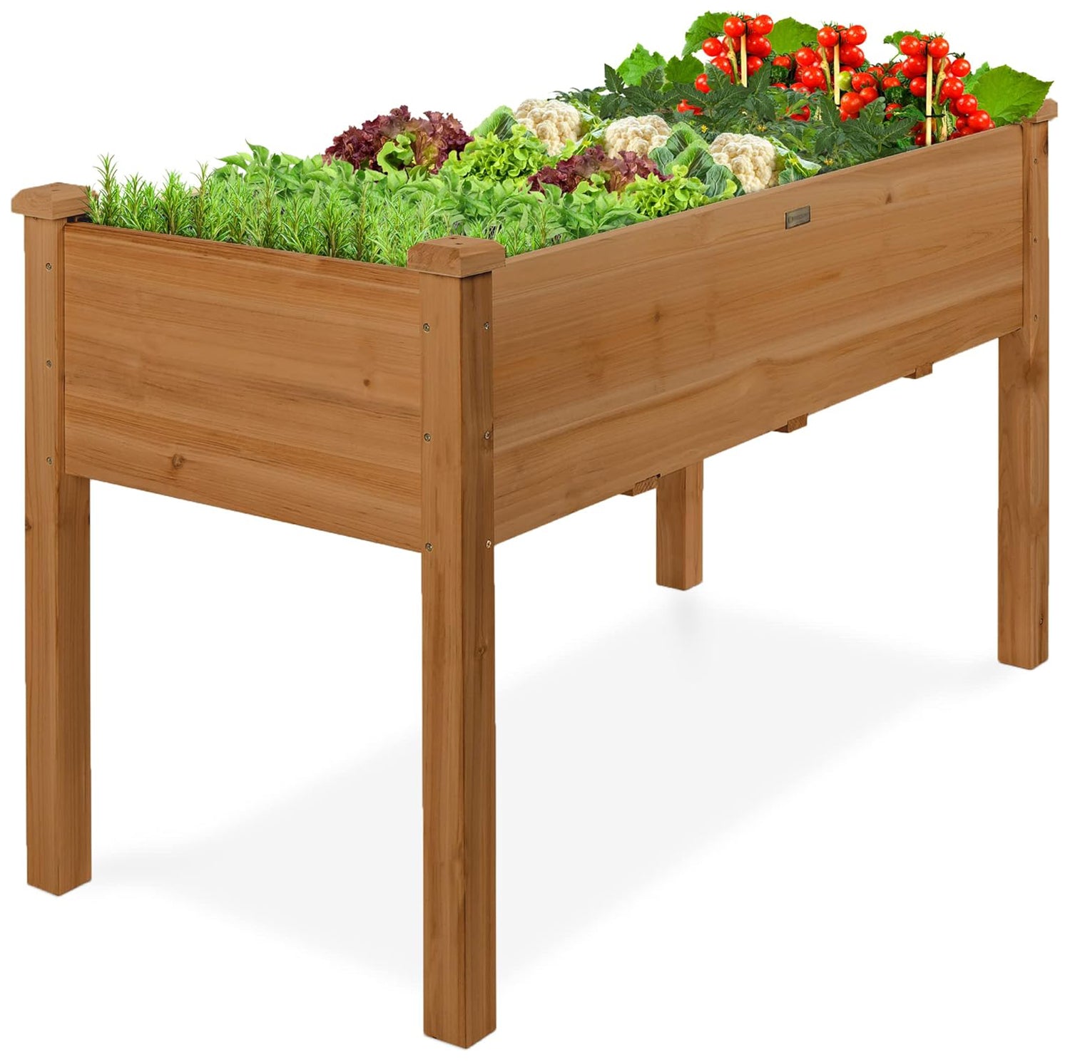 Raised Garden Bed, Elevated Wood Planter Box Stand for Backyard, Patio, Balcony with Bed Liner