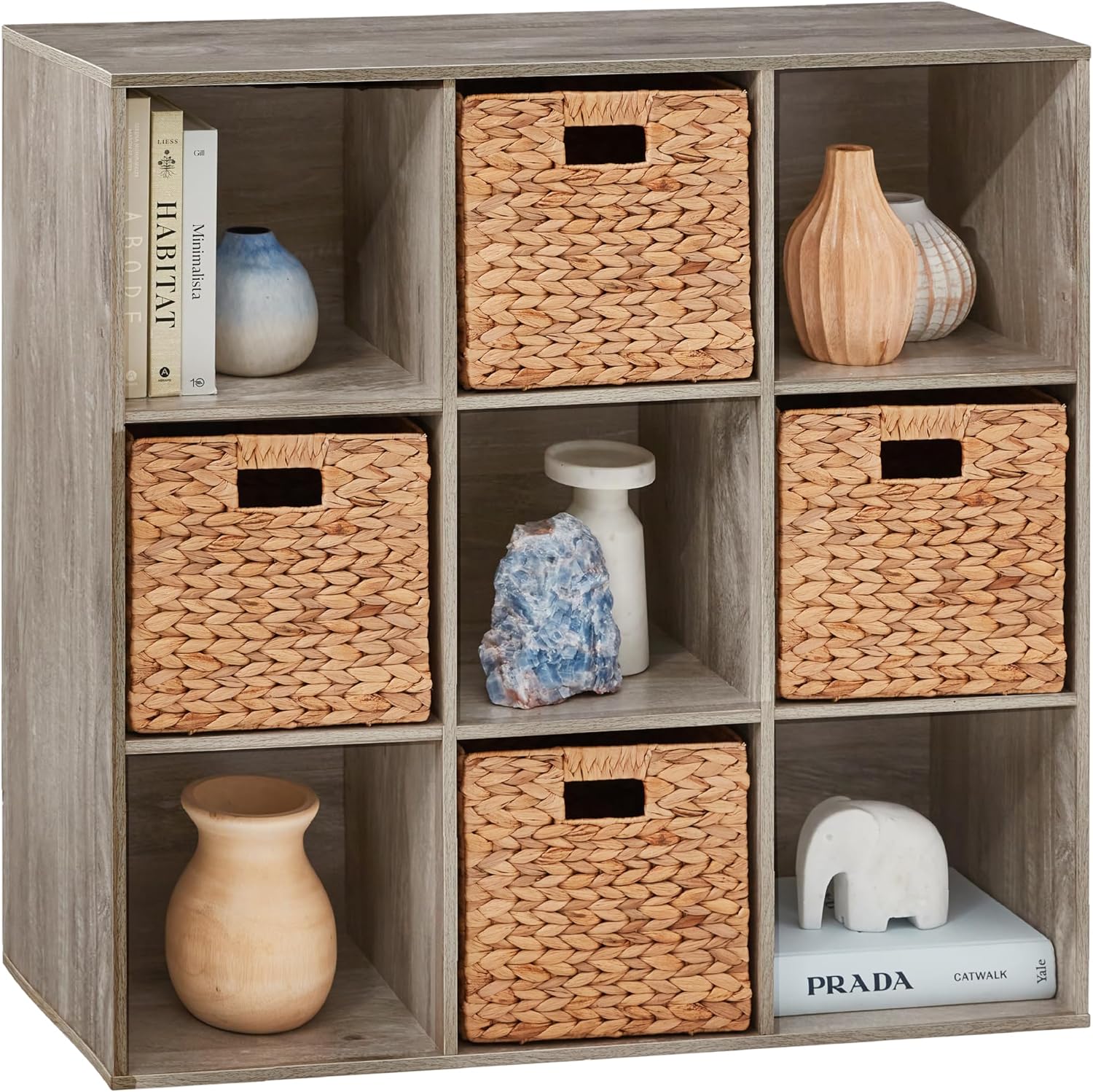 9-Cube Storage Organizer, 11in Shelf Opening, Bookcase, Display Shelf, Customizable w/ 3 Removable Back Panels
