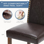 Dining Chairs Set of 6, Moden PU Leather Kitchen Table Chairs with Wooden Legs and Padded Seat for Dining Room/Kitchen