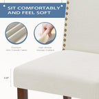 Dining Chairs Set of 6, Moden PU Leather Kitchen Table Chairs with Wooden Legs and Padded Seat for Dining Room/Kitchen