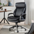 La-Z-Boy Nova Executive Office Chair - Ergonomic High Back Desk Chair with AIR Lumbar Support - Comfortable Computer Chair for Home Office - Vegan Leather - Black