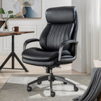 La-Z-Boy Nova Executive Office Chair - Ergonomic High Back Desk Chair with AIR Lumbar Support - Comfortable Computer Chair for Home Office - Vegan Leather - Black