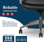 La-Z-Boy Nova Executive Office Chair - Ergonomic High Back Desk Chair with AIR Lumbar Support - Comfortable Computer Chair for Home Office - Vegan Leather - Black