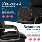 La-Z-Boy Nova Executive Office Chair - Ergonomic High Back Desk Chair with AIR Lumbar Support - Comfortable Computer Chair for Home Office - Vegan Leather - Black