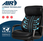 La-Z-Boy Nova Executive Office Chair - Ergonomic High Back Desk Chair with AIR Lumbar Support - Comfortable Computer Chair for Home Office - Vegan Leather - Black