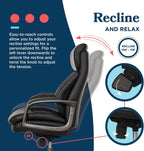 La-Z-Boy Nova Executive Office Chair - Ergonomic High Back Desk Chair with AIR Lumbar Support - Comfortable Computer Chair for Home Office - Vegan Leather - Black