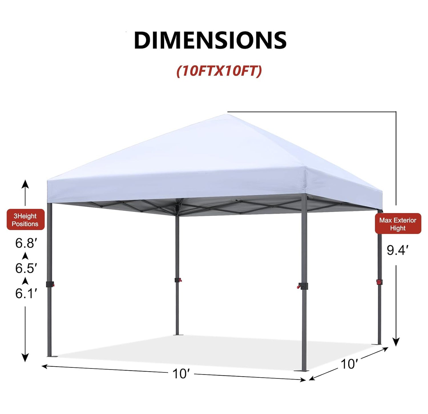 Pop Up Canopy 10x10 feet Outdoor Patio Portable Canopy Tent Heavy Duty for Backyard and Deck with 4 Sandbags