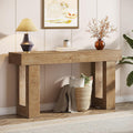Console Table 63 Inch Wooden Rectangular Sofa Table Behind The Couch Entryway Table