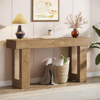 Console Table 63 Inch Wooden Rectangular Sofa Table Behind The Couch Entryway Table