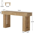 Console Table 63 Inch Wooden Rectangular Sofa Table Behind The Couch Entryway Table