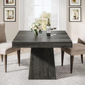 Square Dining Table for 4, 31.5-Inch Small Kitchen Table with Sturdy Pedestal Base, Farmhouse Dinner Table for Dining Room, Living Room, Kitchen