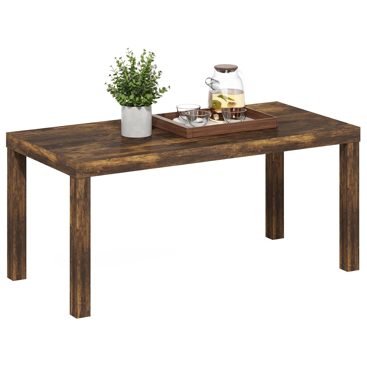 Coffee Table, Modern Rectangle Coffee Table with 1.8" Triple Thick Tabletop, Side Table, Toolless Assembly, for Living Room, Home Office