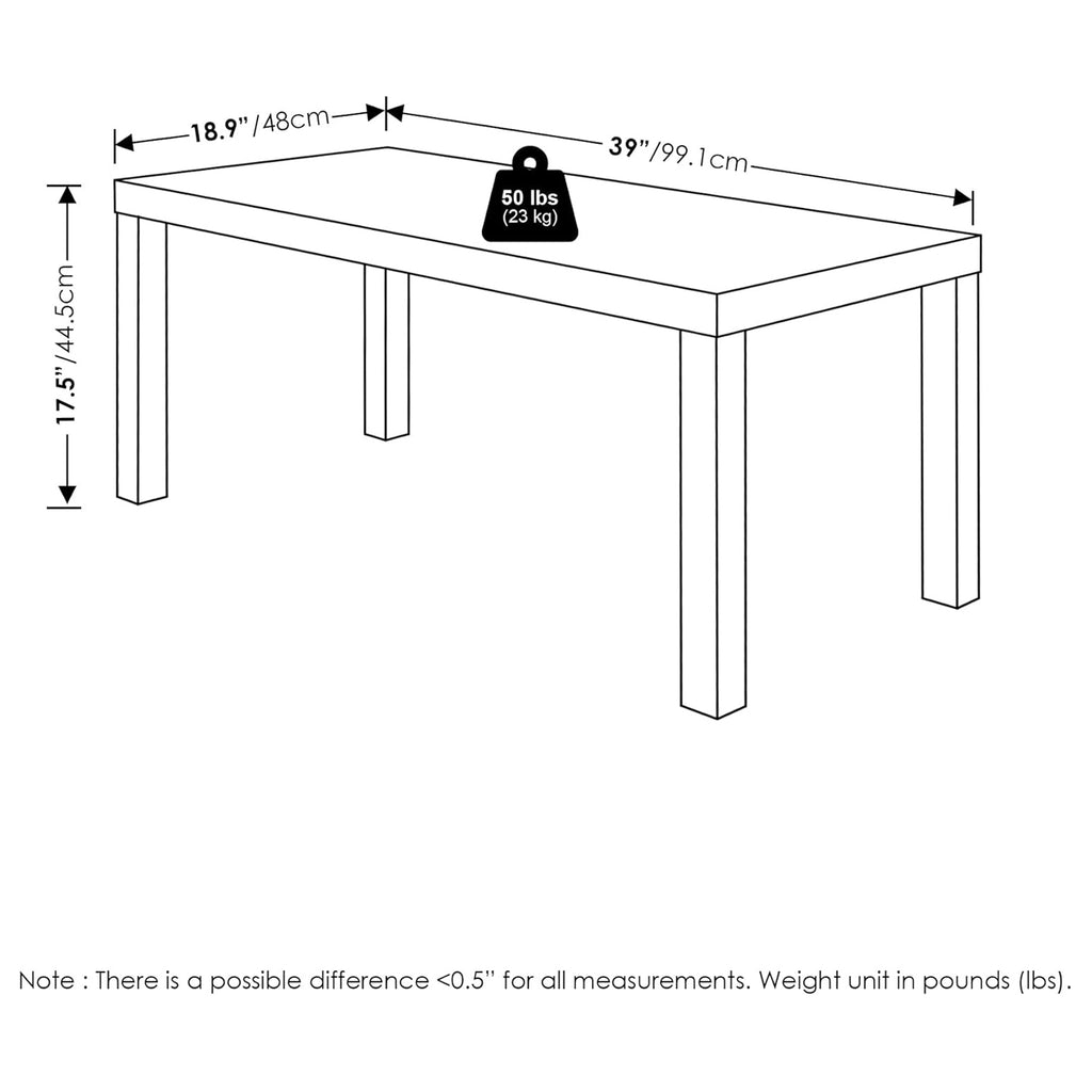 Coffee Table, Modern Rectangle Coffee Table with 1.8" Triple Thick Tabletop, Side Table, Toolless Assembly, for Living Room, Home Office