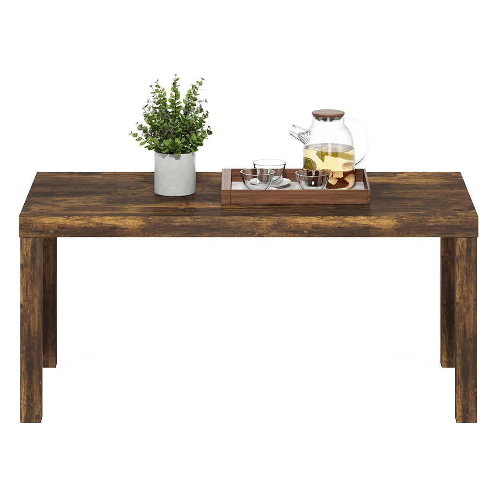 Coffee Table, Modern Rectangle Coffee Table with 1.8" Triple Thick Tabletop, Side Table, Toolless Assembly, for Living Room, Home Office