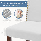 Dining Chairs Set of 6, Moden PU Leather Kitchen Table Chairs with Wooden Legs and Padded Seat for Dining Room/Kitchen