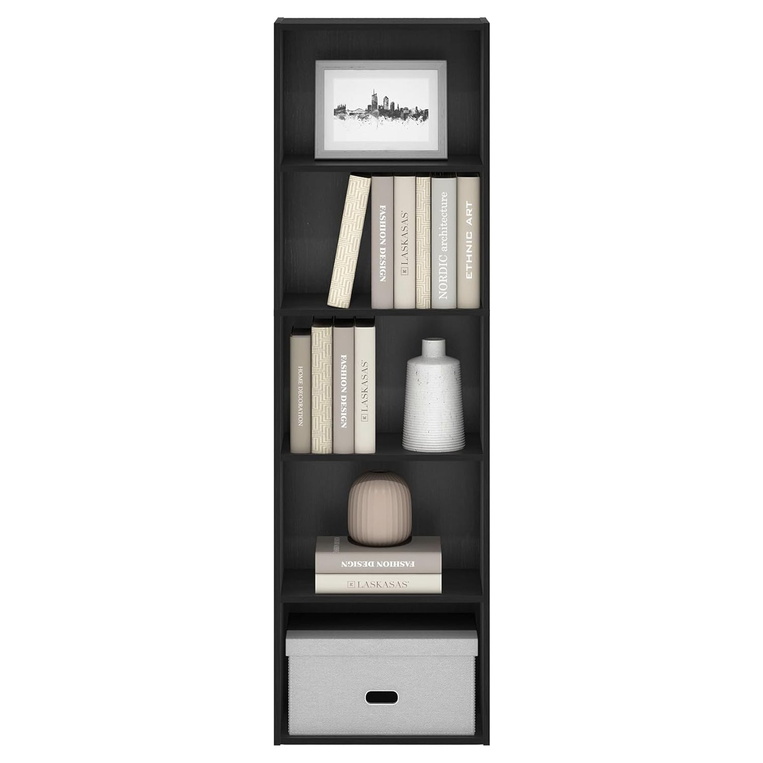 Bookcase / Bookshelf / Storage Shelves, 5-Tier, Blackwood