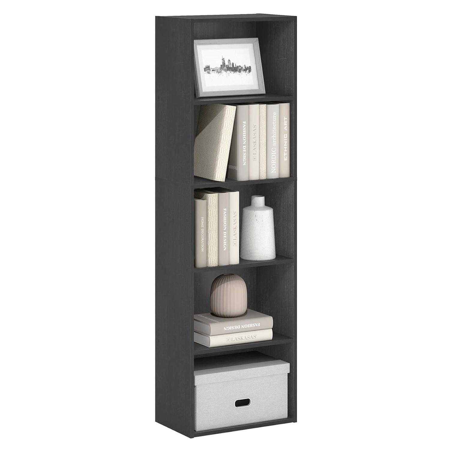Bookcase / Bookshelf / Storage Shelves, 5-Tier, Blackwood