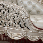 Chaise Lounge PU Leather with Armrest Button Tufted Lounge Sofa Indoor