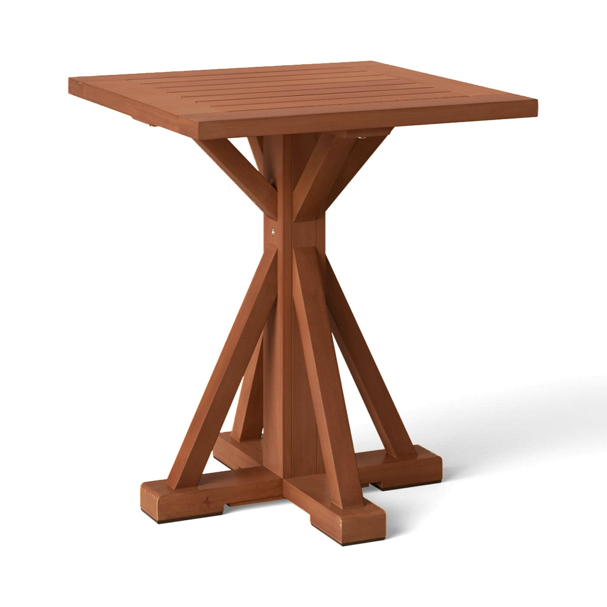 Morie Wood Patio Side Table Portable Outdoor for Backyard Conversation Garden