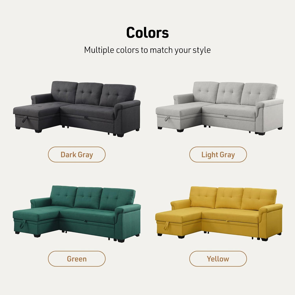 Lucca Sectional Sleeper - Versatile Sleeper Couch & Sofa Bed with Storage - Comfortable with Storage, Small Sofa counch