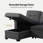 Lucca Sectional Sleeper - Versatile Sleeper Couch & Sofa Bed with Storage - Comfortable with Storage, Small Sofa counch