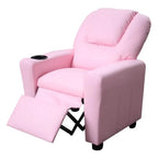 Kids Reclining Chair Leather Recliner Sofa Push Back Toddler Youth Children Shopmurai