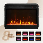 70" W Gray Walnut Engineered Wood Fireplace TV Console w/LED+Heater+Shlv