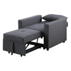 Linen Convertible Sleeper Chair with Side Pocket
