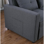 Linen Convertible Sleeper Chair with Side Pocket