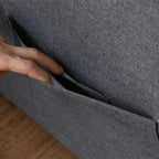 Linen Convertible Sleeper Chair with Side Pocket
