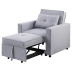 Linen Convertible Sleeper Chair with Side Pocket